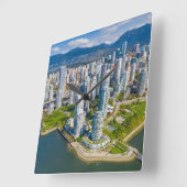 Coastline | Vancouver, British Columbia, Canada スクエア壁時計 (傾斜)
