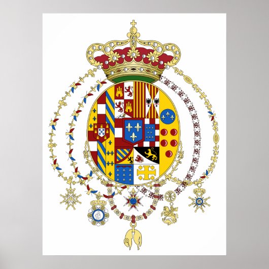 Coat  Arms Kingdom of Two Sicilies Official Italy ポスター (正面)