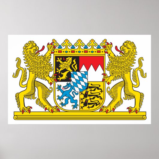 Coat of Arms of Bavaria Official Germany Symbol ポスター (正面)