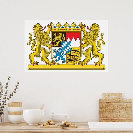 Coat of Arms of Bavaria Official Germany Symbol ポスター (キッチン)