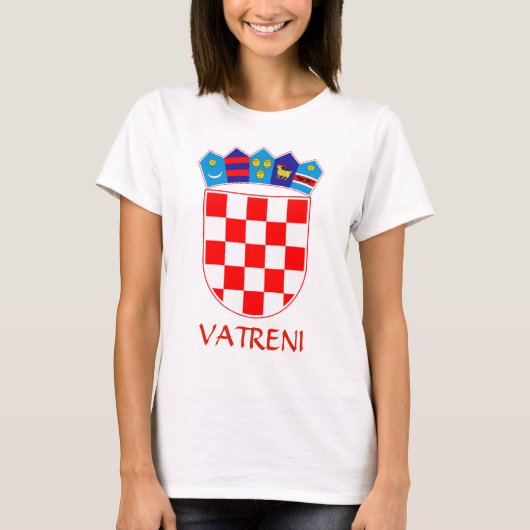 Coat of Arms of Croatia Vatreni T-Shirt Tシャツ (正面)