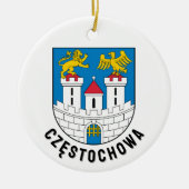 Coat of Arms of Częstochowa, Poland セラミックオーナメント (正面)