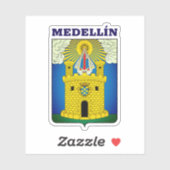 Coat of Arms of Medeline, Colombia Squareステッカー シール (シート)