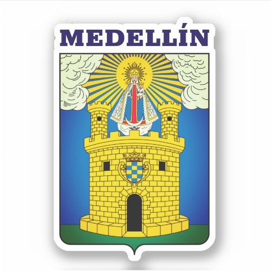 Coat of Arms of Medeline, Colombia Squareステッカー シール (正面)
