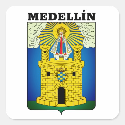 Coat of Arms of Medeline, Colombia Squareステッカー スクエアシール (正面)