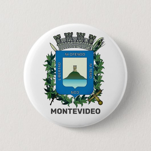 Coat of Arms of Montevideo, Uruguay 缶バッジ (正面)