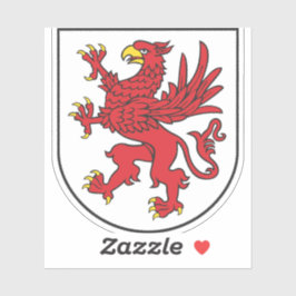 Coat of Arms of Pomerania Majestic Griffin Art シール