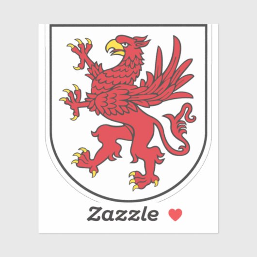 Coat of Arms of Pomerania Majestic Griffin Art シール (シート)