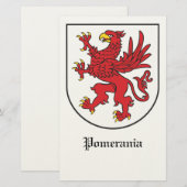 Coat of Arms of Pomerania Majestic Griffin Art 便箋 (正面/裏面)