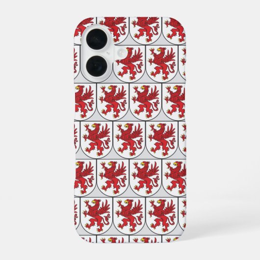 Coat of Arms of Pomerania Majestic Griffin Art iPhone 16ケース (裏面)