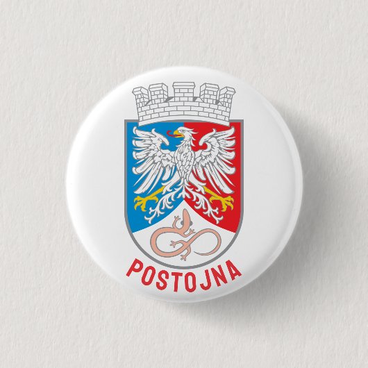 Coat of Arms of Postojna, Slovenia 缶バッジ (正面)