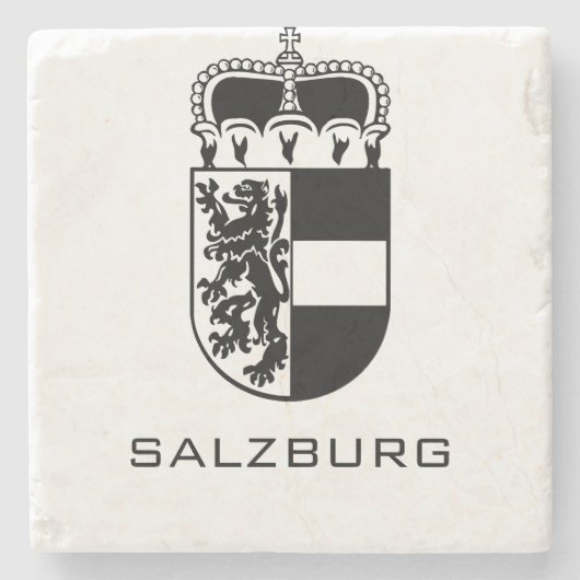 Coat of Arms of Salzburg Monochrome Fine Art ストーンコースター (正面)