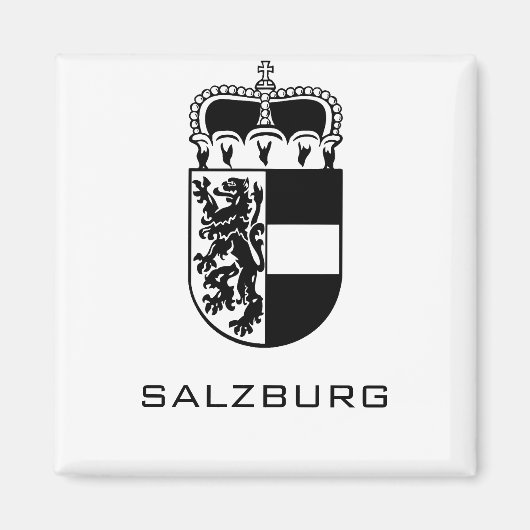 Coat of Arms of Salzburg Monochrome Fine Art マグネット (正面)