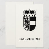 Coat of Arms of Salzburg Monochrome Fine Art 便箋 (正面/裏面)