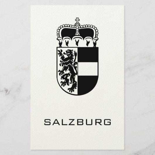 Coat of Arms of Salzburg Monochrome Fine Art 便箋 (正面)