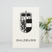 Coat of Arms of Salzburg Monochrome Fine Art 便箋 (スタンド正面)