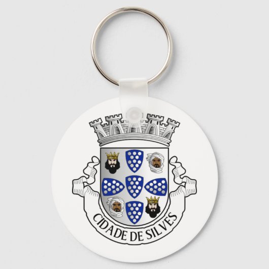 Coat of arms of Silves, Portugal Button キーホルダー (正面)