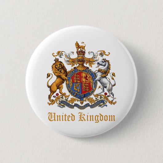 COAT OF ARMS OF THE UNITED KINGDOM 缶バッジ (正面)