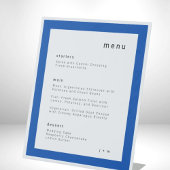 Cobald blue wedding menu Pedestal Sign 台座サイン