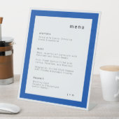 Cobald blue wedding menu Pedestal Sign 台座サイン (インサイチュ)