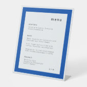 Cobald blue wedding menu Pedestal Sign 台座サイン (正面)
