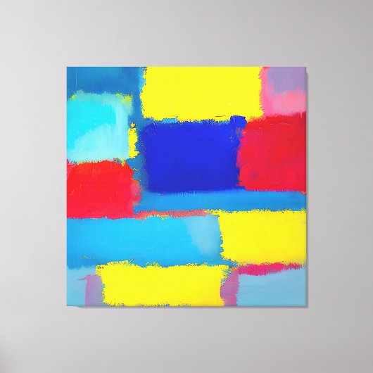 「Cobaltカーニバル」抽象芸術アート キャンバスプリント (正面)