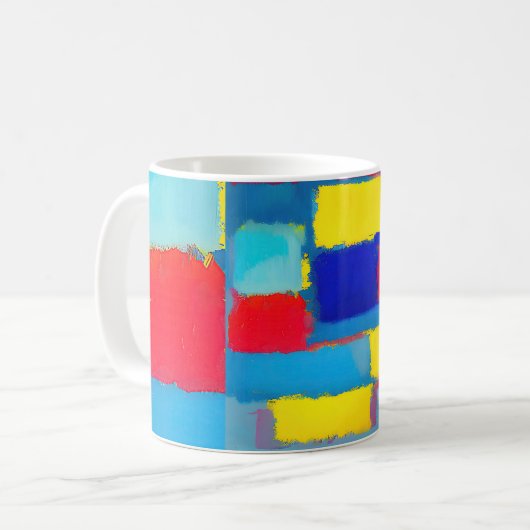 「Cobaltカーニバル」抽象芸術アート コーヒーマグカップ (正面左)