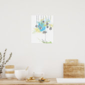 Cobaltフローラスプラッシュポスター ポスター (キッチン)