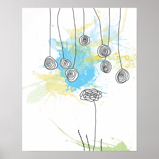 Cobaltフローラスプラッシュポスター ポスター (正面)