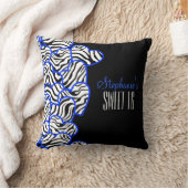 Cobalt スタイリッシュ Sweet 16ゼブラハートデザイン名 クッション (ブランケット)