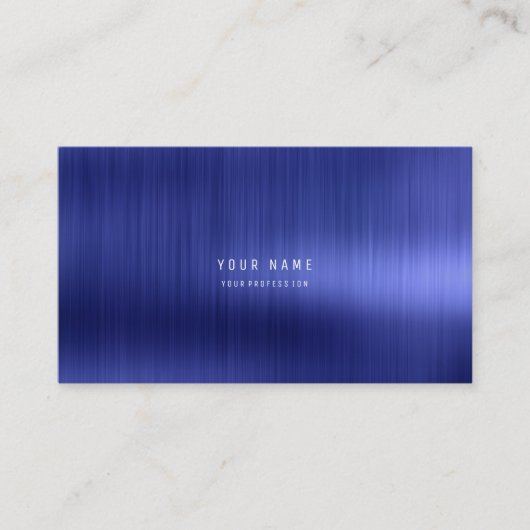 Cobalt ミニマル Sapphire Blue Metallic Steel VIP 名刺 (正面)