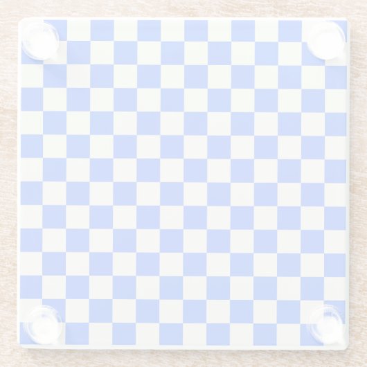 Cobalt and cream checkerboard pattern ガラスコースター (裏面)
