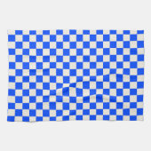 Cobalt and cream checkerboard pattern キッチンタオル (横)