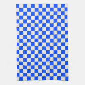 Cobalt and cream checkerboard pattern キッチンタオル (縦)