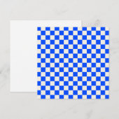 Cobalt and cream checkerboard pattern サンキューカード (正面/裏面)