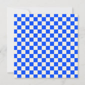 Cobalt and cream checkerboard pattern サンキューカード (正面)
