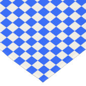 Cobalt and cream checkerboard pattern ショートテーブルランナー (コーナー)