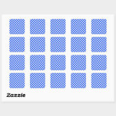 Cobalt and cream checkerboard pattern スクエアシール (シート)