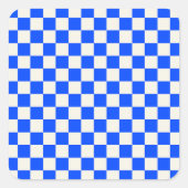 Cobalt and cream checkerboard pattern スクエアシール (正面)