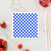 Cobalt and cream checkerboard pattern スタンダードカクテルナプキン (インサイチュ)
