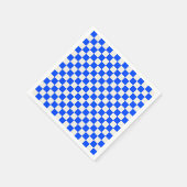 Cobalt and cream checkerboard pattern スタンダードカクテルナプキン (角)