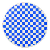 Cobalt and cream checkerboard pattern セラミックノブ (正面)