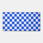 Cobalt and cream checkerboard pattern デスクマット (正面)