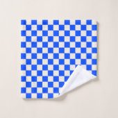 Cobalt and cream checkerboard pattern バスタオルセット (ウォッシュタオル)