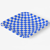 Cobalt and cream checkerboard pattern ペーパープレート (傾斜あり)