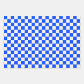 Cobalt and cream checkerboard pattern ラッピングペーパーシート (正面2)