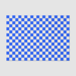 Cobalt and cream checkerboard pattern 薄葉紙