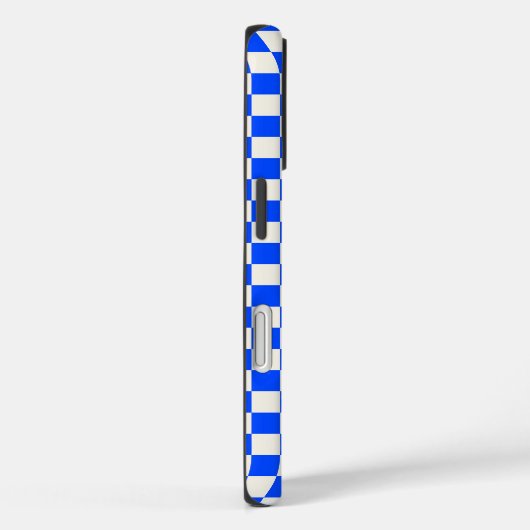 Cobalt and cream checkerboard pattern Case-Mate iPhoneケース (裏面 / 右)