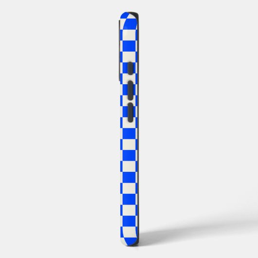 Cobalt and cream checkerboard pattern Case-Mate iPhoneケース (裏面 / 左)