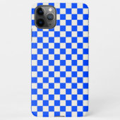 Cobalt and cream checkerboard pattern iPhoneケース (裏面)